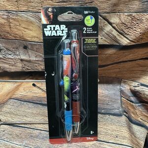 Star Wars Gel Pens (2) 0.7 MM Rey Kylo Ren Force Awakens Ink Works Disney New